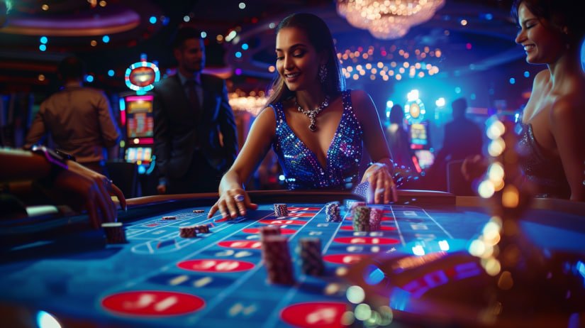 Studio live blackjack di slotsakura dengan dealer profesional dan tata letak meja standar